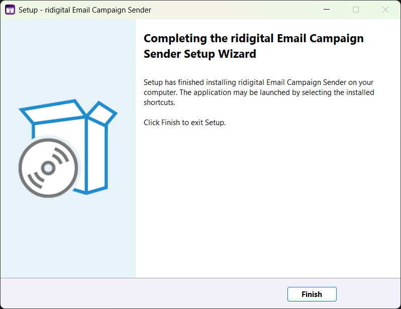 Installation complete — launch from your Desktop shortcut